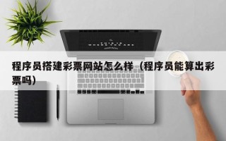桦甸程序员搭建彩票网站怎么样（程序员能算出彩票吗）